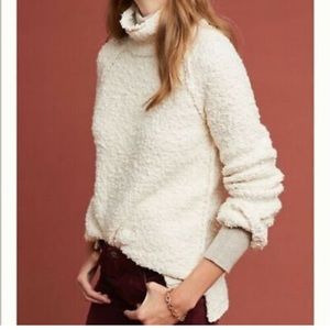 Anthropologie Moth Juliette ivory nubby knit sweater